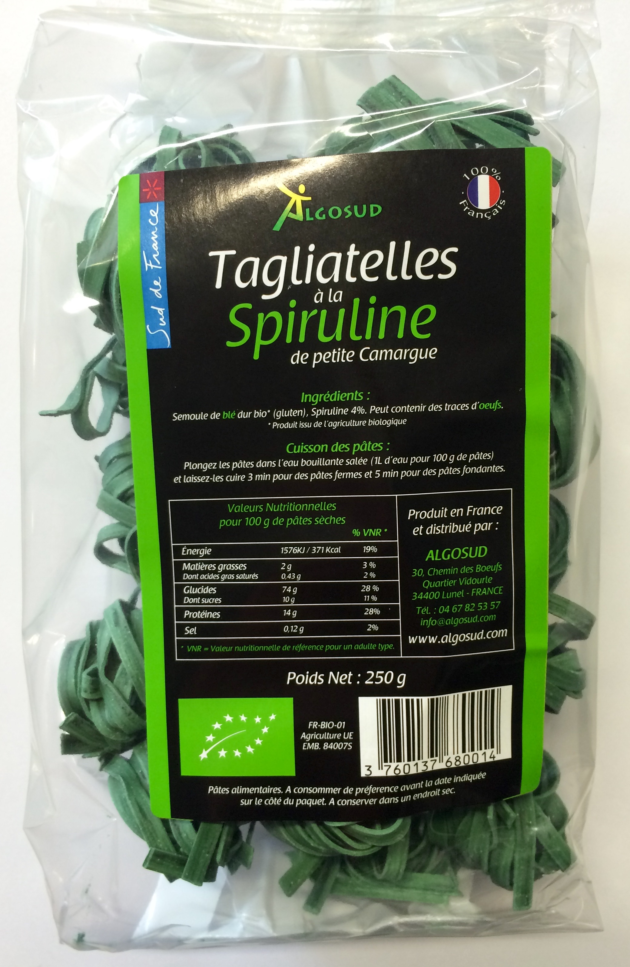 Tagliatelles a la Spiruline