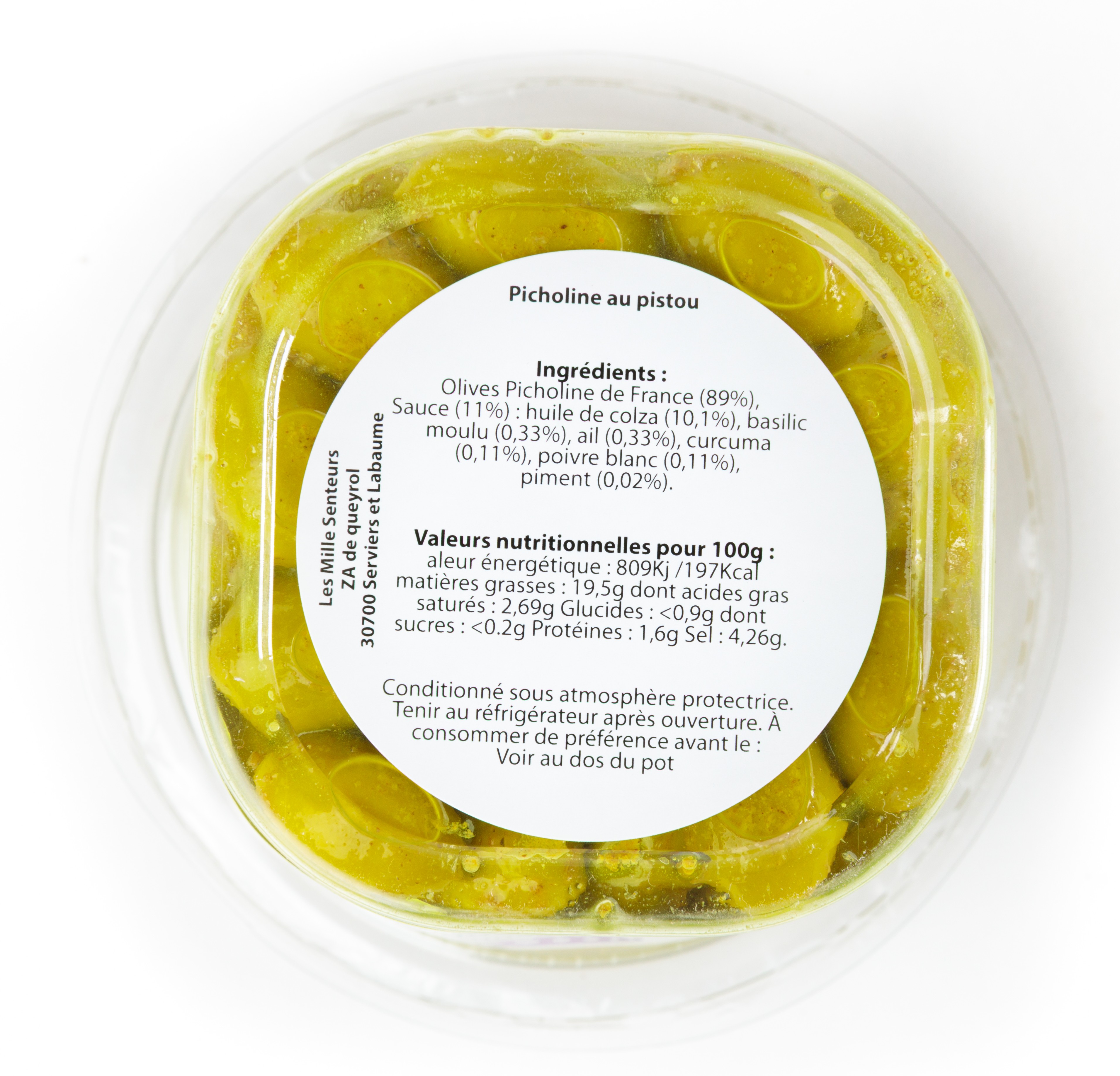 Olives Picholine au Pistou
