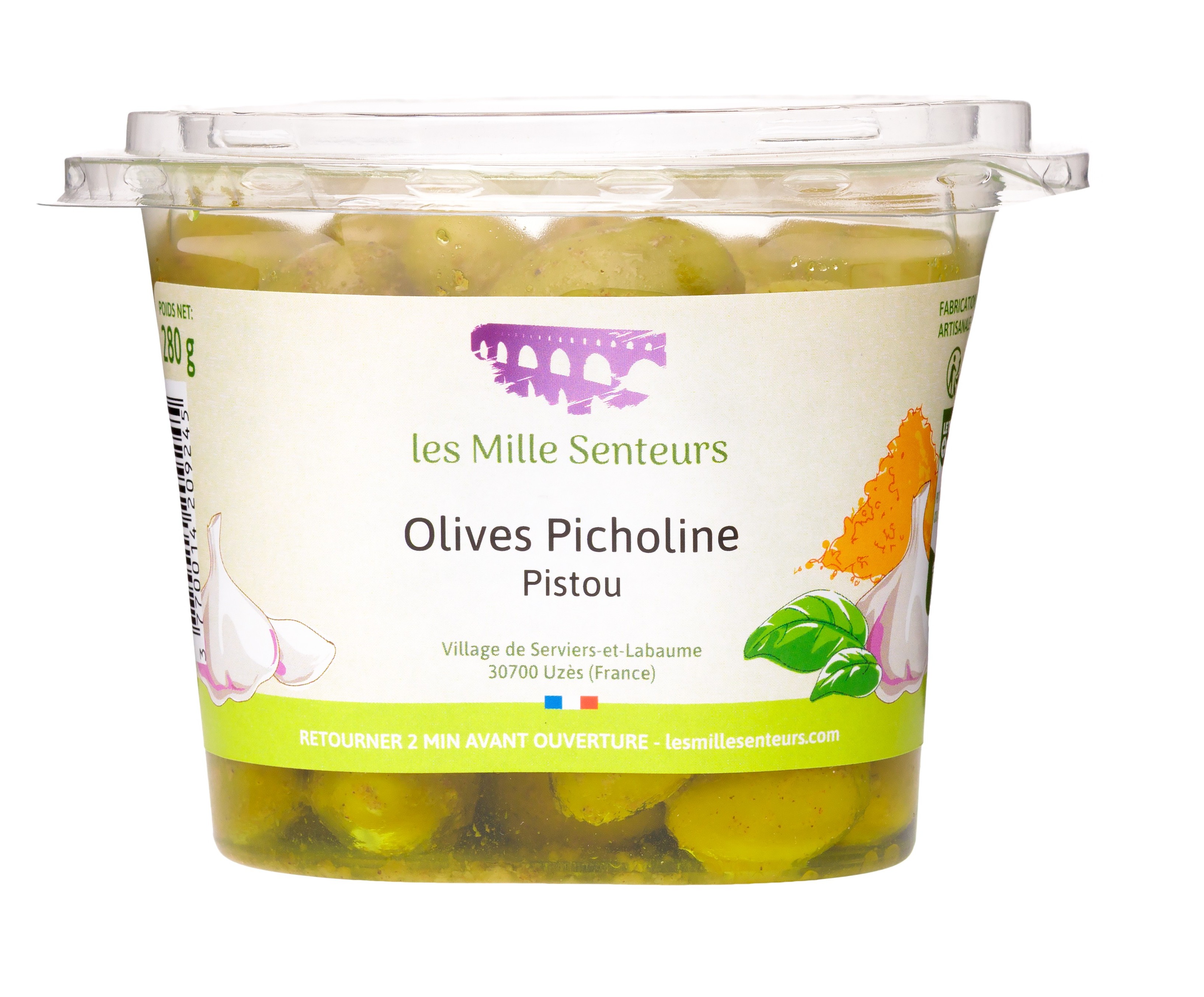 Olives Picholine au Pistou