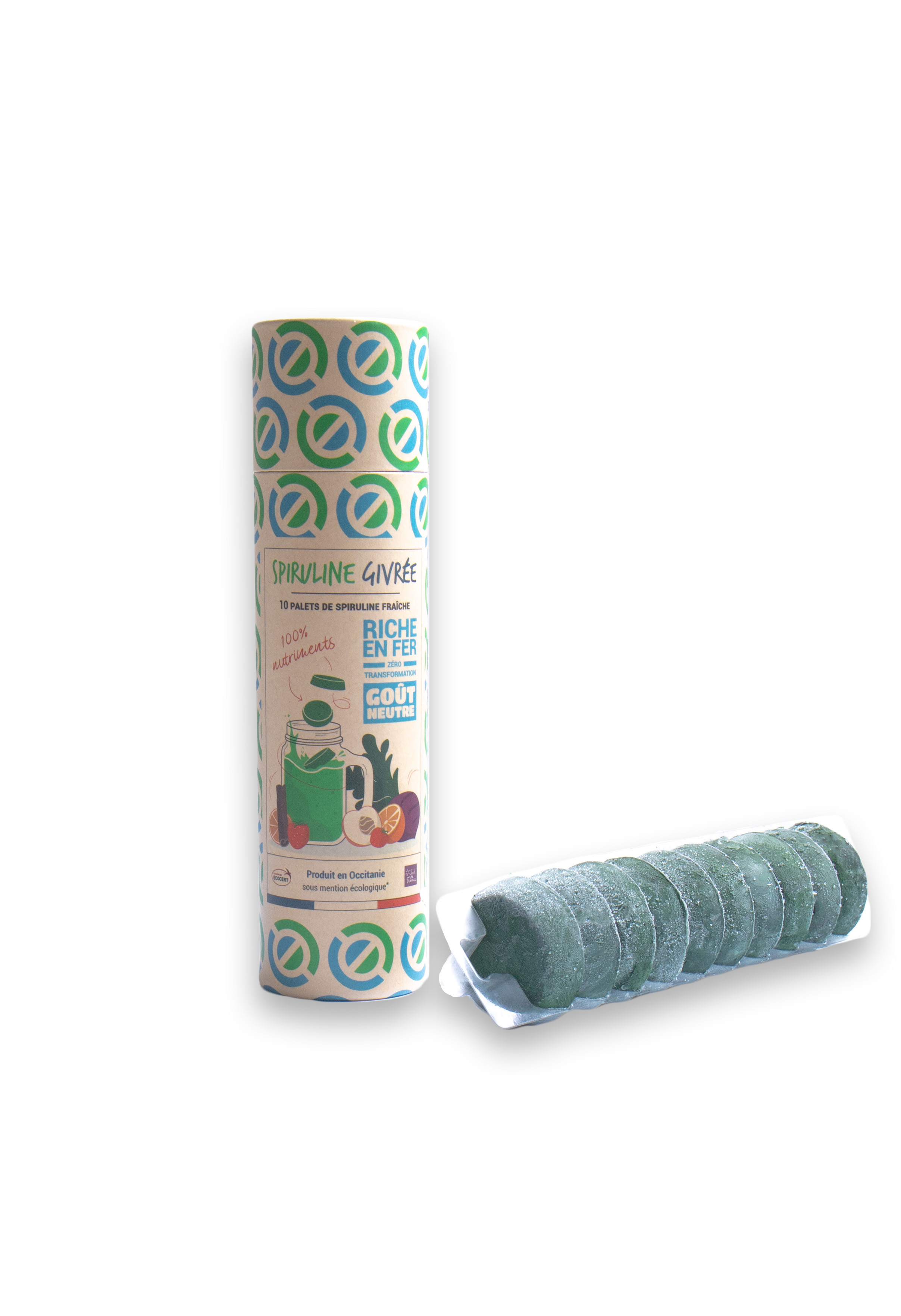 Spiruline fraiche surgelee, Spiruline Givree