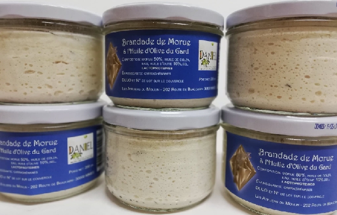 Brandade de Morue Nature - huile olive du Gard - bocal 200 gr