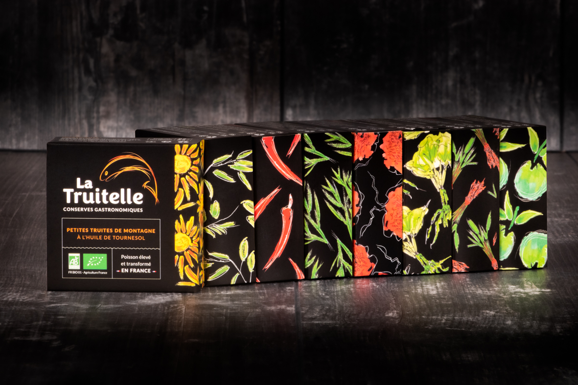 Truitelles, huile de tournesol et poivre sauvage de Madagascar