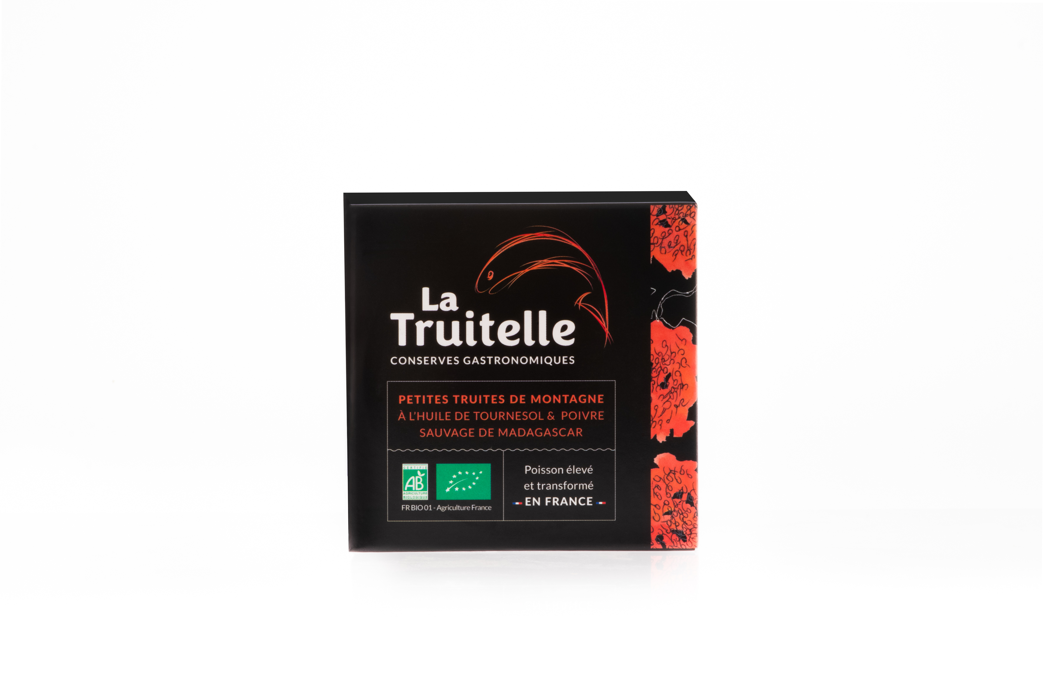 Truitelles, huile de tournesol et poivre sauvage de Madagascar