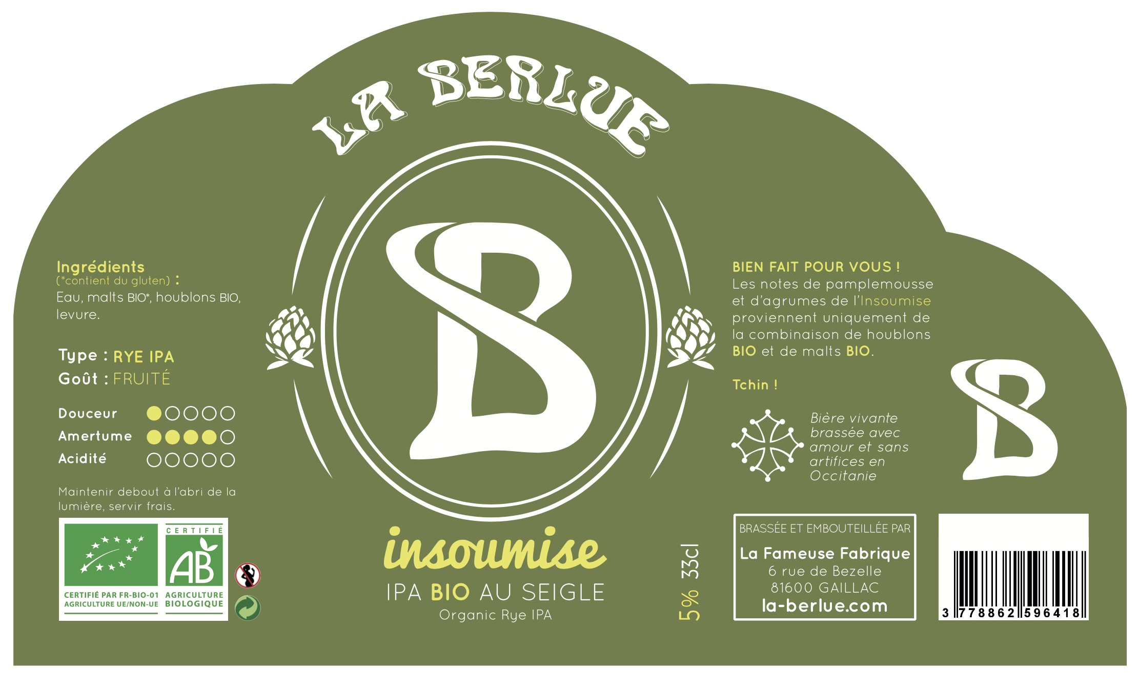 La Berlue - Blonde IPA BIO (Insoumise)
