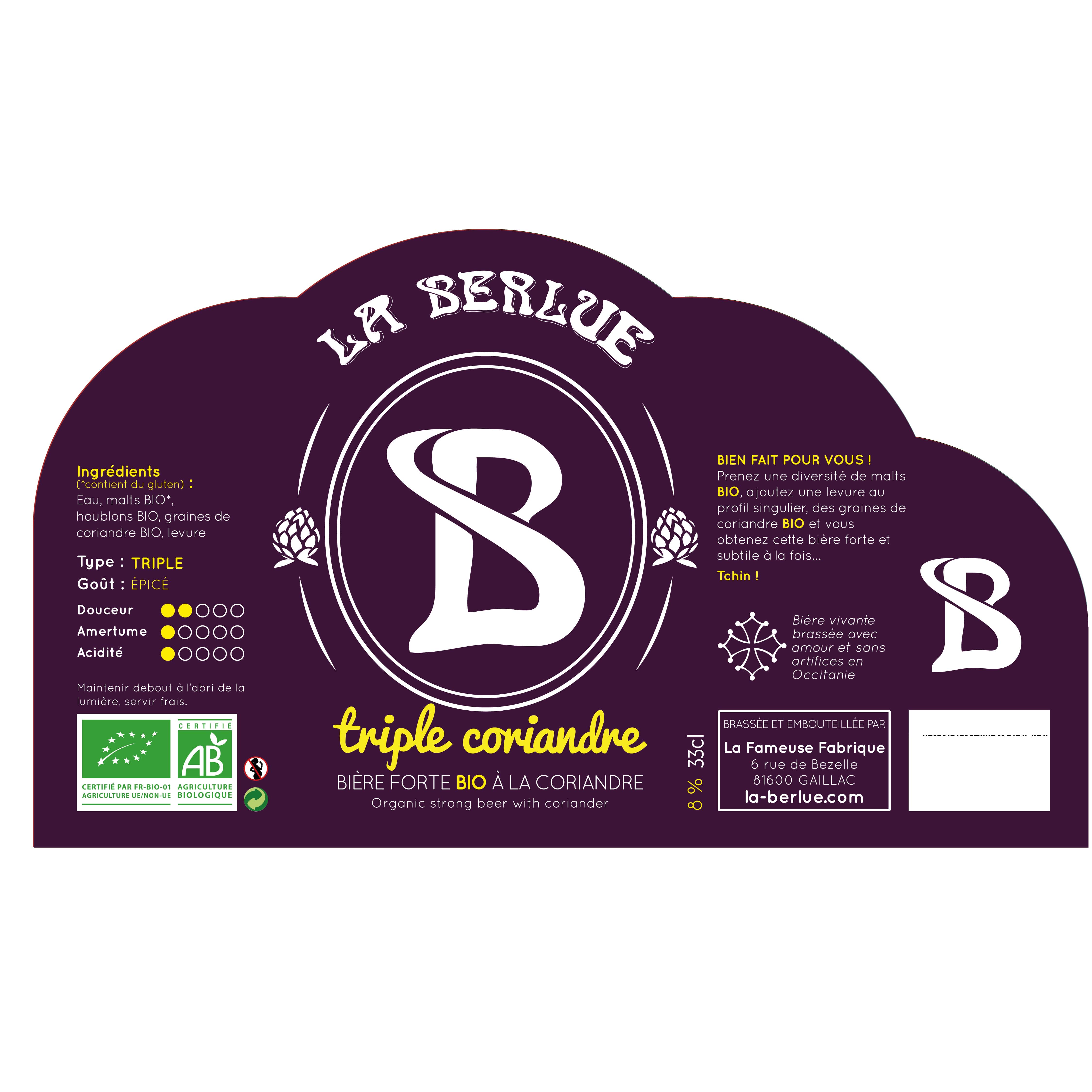 La Berlue - Blonde Forte BIO (Triple Coriandre)