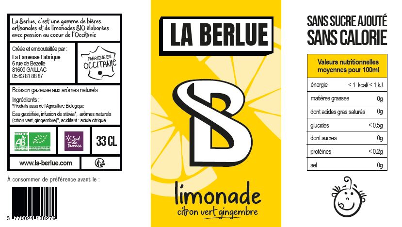 La Berlue - Limonade citron vert gingembre