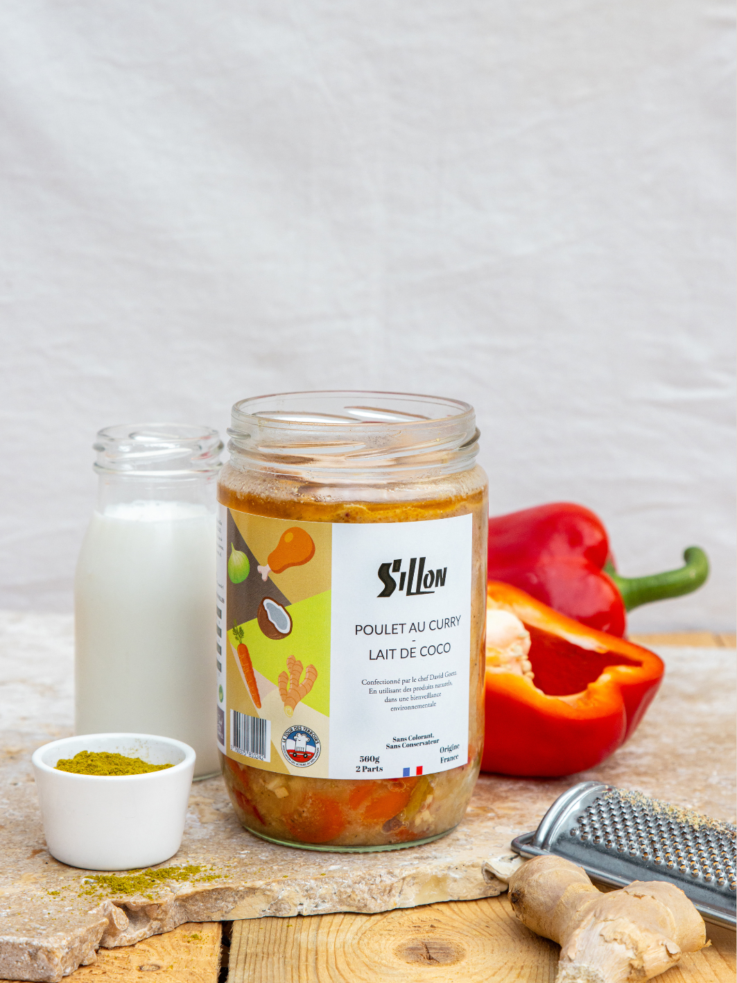 Poulet au Curry - Lait de Coco - 560g - 2 pers