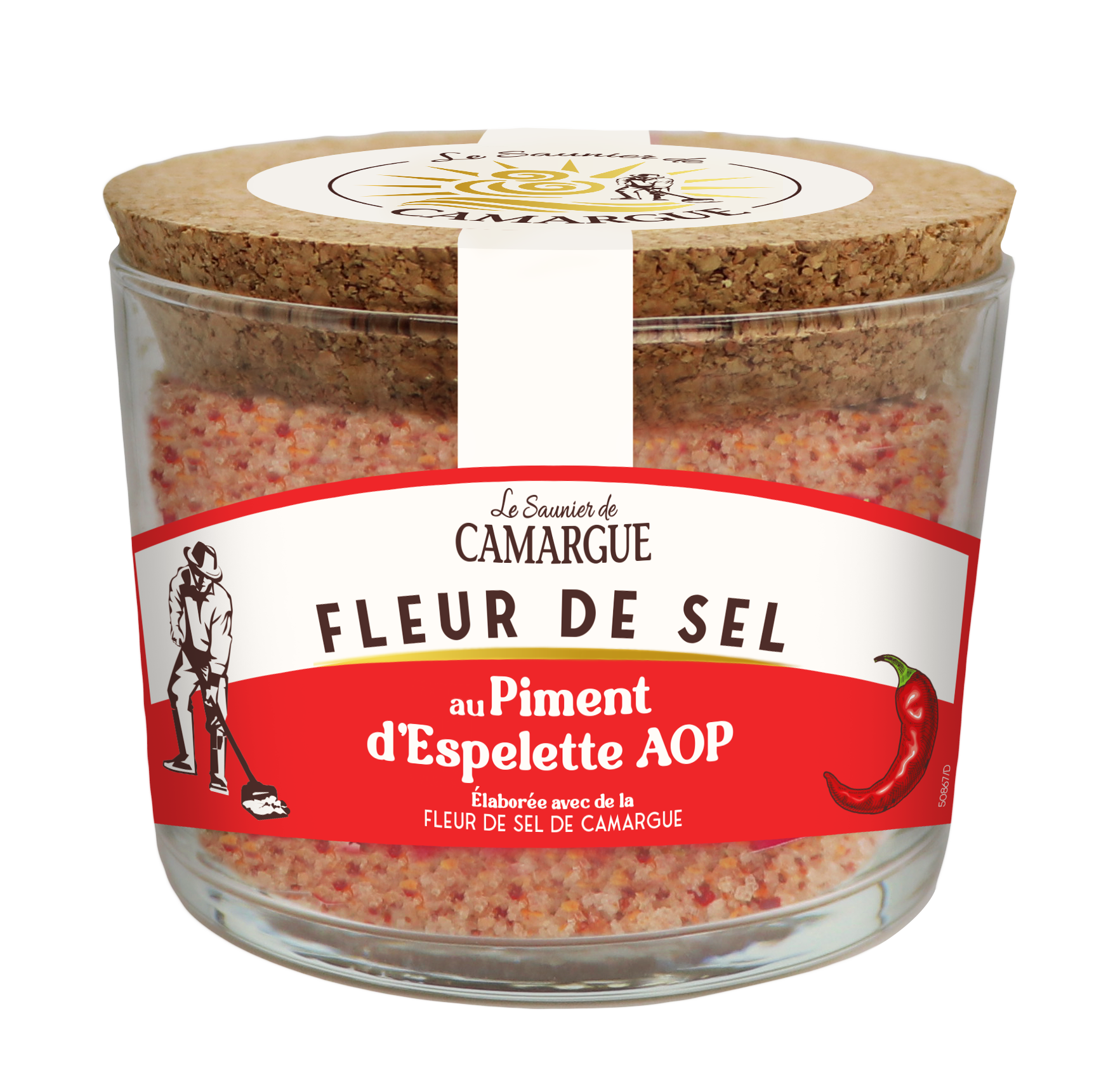 Pot Fleur de sel de Camargue Piment d'Espelette -  Le Saunier de Camargue 