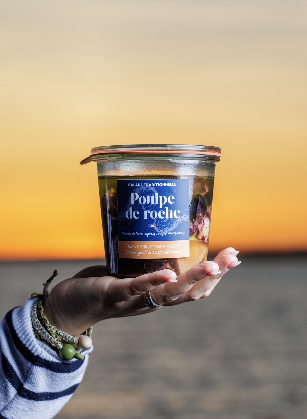 Salade cuisinée poulpe de roche, pdt, olives noires