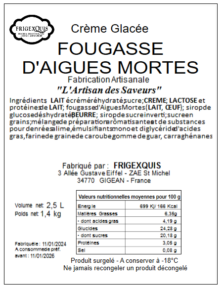 Glace Fougasse D'Aigues-Mortes