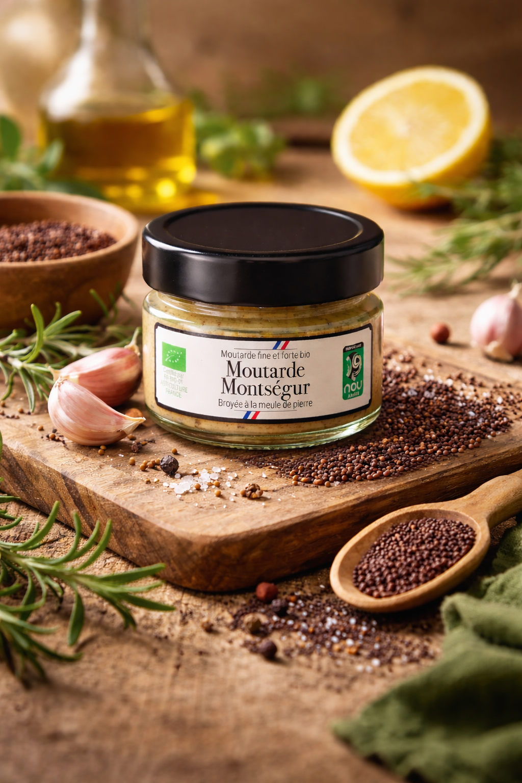 Moutarde Fine et forte bio 100g