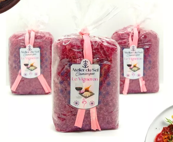 Sachet pattern Sel de Camargue Le Vigneron 300g