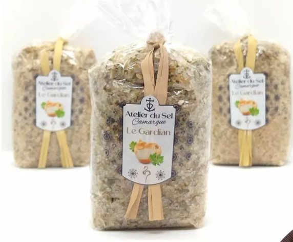 Sachet pattern Sel de Camargue Le Gardian 300g