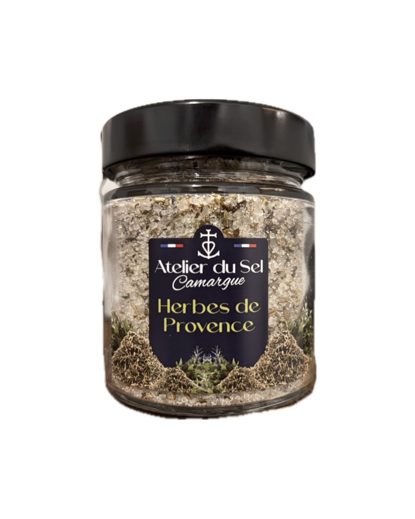 Pot rond vague Sel de Camargue Herbes de Provence 200g