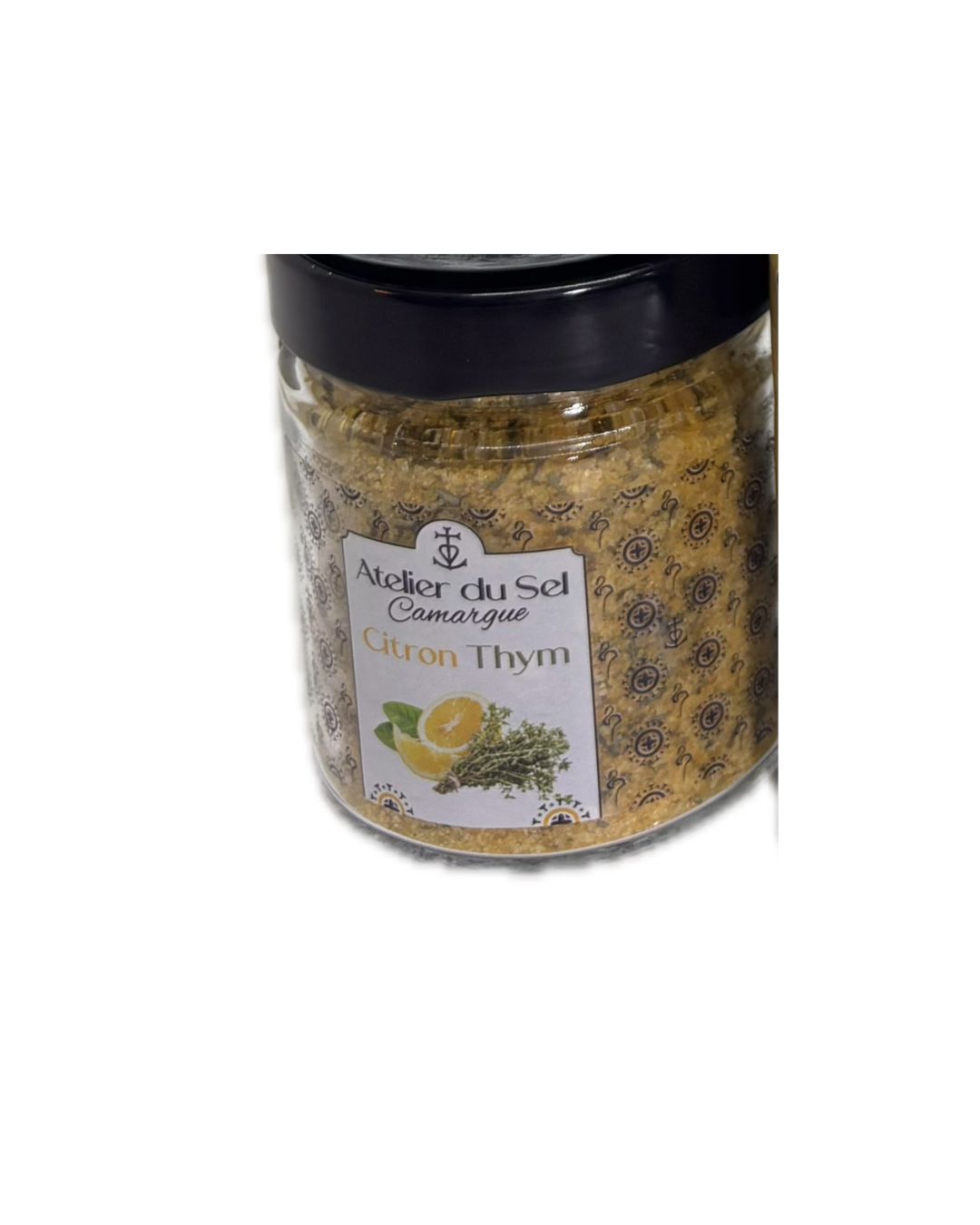 Pot rond pattern Sel de Camargue Citron thym 200g