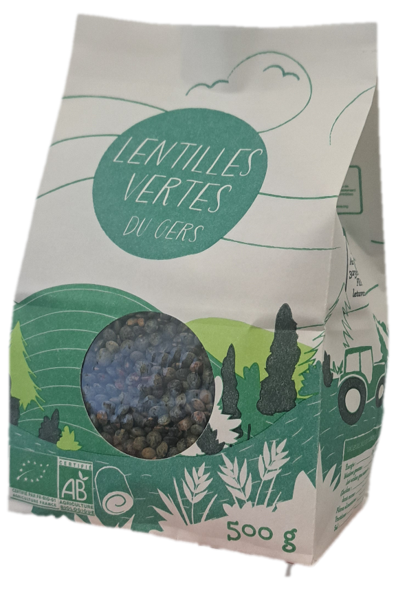 Lentilles vertes sec bio de la ferme