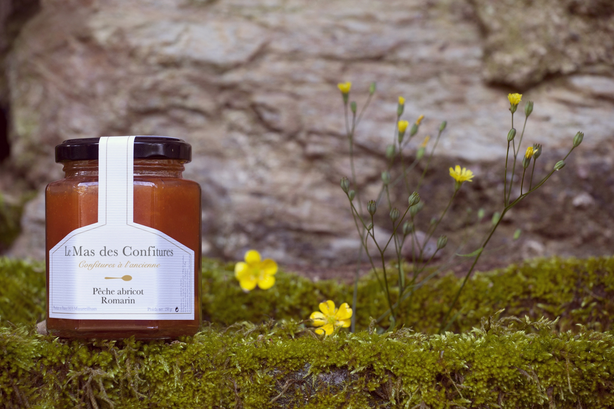 Confiture Pêche Abricot au Romarin